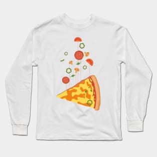 Pizza floating island - Hot pizza is in the air - I love Pizza Long Sleeve T-Shirt